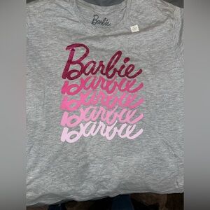 Mattel Barbie Gray Tee with Pink Ombre Design